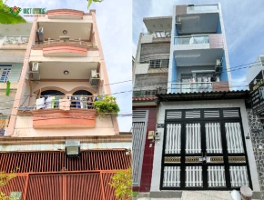 Thi công sửa nhà nâng tầng nhà 4 tầng Cô Hương ở Gò Vấp 